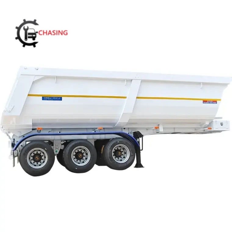 3 Axles Hydraulic  Semi Truck Rear  Dump Trailer
